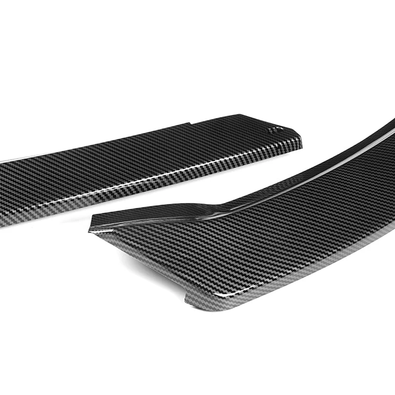 2014-2016 Kia Forte EX LX SX Carbon Look 3-Piece Front Bumper Body Spoiler Splitter Lip Kit with Moulding Trim Molding Strip - Image 3
