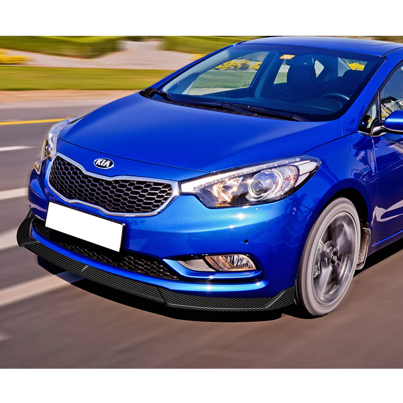 2014-2016 Kia Forte EX LX SX Carbon Look 3-Piece Front Bumper Body Spoiler Splitter Lip Kit - Image 8