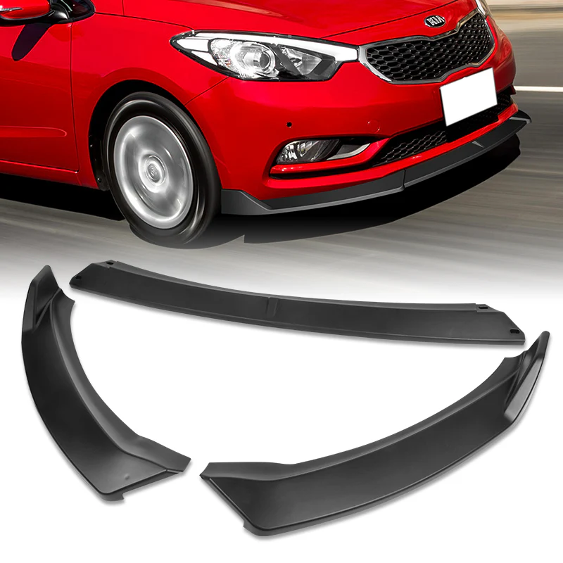 2014-2016 Kia Forte EX LX SX Matte Black 3-Piece Front Bumper Body Spoiler Splitter Lip Kit - Image 8