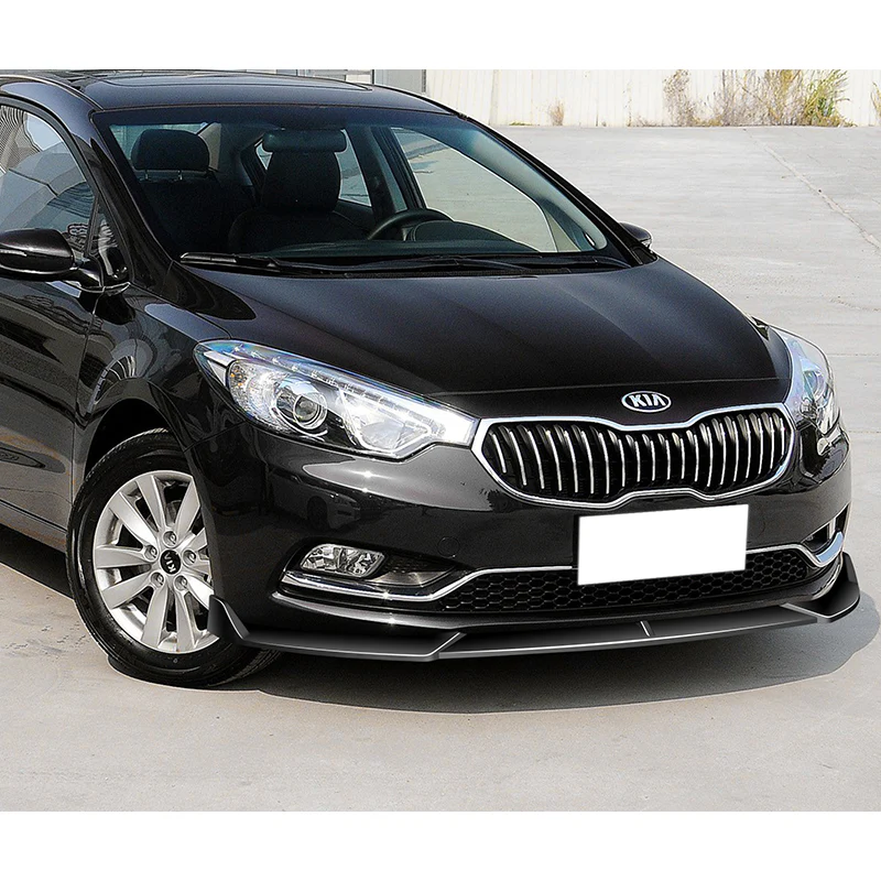 2014-2016 Kia Forte EX LX SX Painted Black 3-Piece Front Bumper Body Spoiler Splitter Lip Kit - Image 5