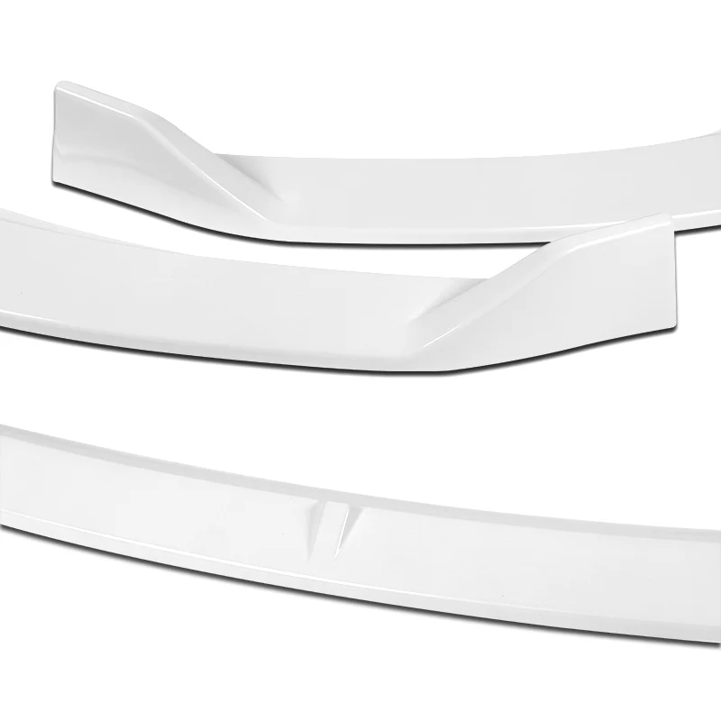 2014-2016 Kia Forte EX LX SX Painted White 3-Piece Front Bumper Body Spoiler Splitter Lip Kit with Moulding Trim Molding Strip - Image 9