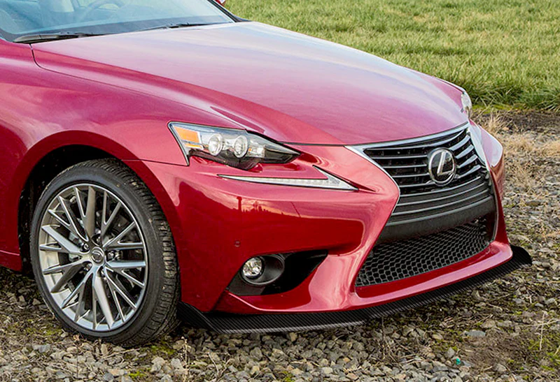 2014-2016 Lexus IS Base Real Carbon Fiber Front Bumper Body Kit Spoiler Lip 3PCS - Image 5