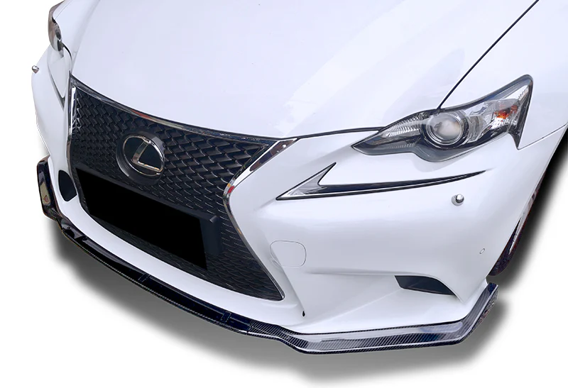 2014-2016 Lexus IS250 IS350 F-Sport Real Carbon Fiber 3-Piece Front Bumper Body Spoiler Splitter Lip Kit - Image 5