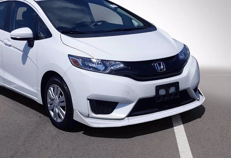 2014-2017 Honda Fit JDM Painted White 3-Piece Front Bumper Body Spoiler Splitter Lip Kit with Keychain Set - Image 6