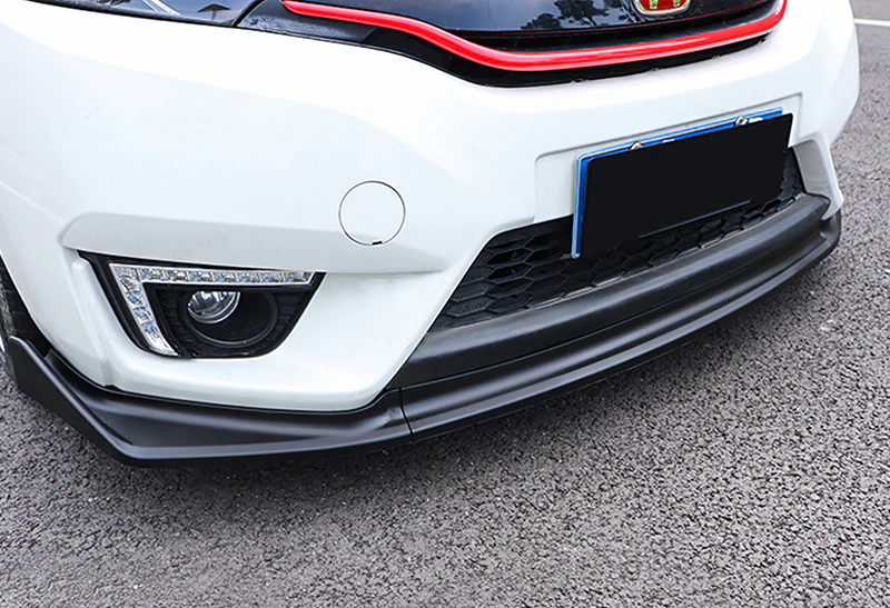 2014-2017 Honda Fit Unpainted Matte Black 3-Piece Front Bumper Body Spoiler Splitter Lip Kit - Image 5