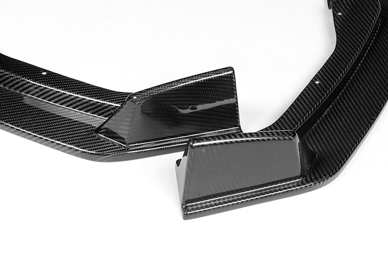 2014-2017 Infiniti Q50 Premium Real Carbon Fiber 3-Piece Front Bumper Body Spoiler Splitter Lip Kit - Image 2