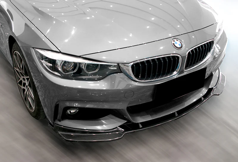 2014-2020 BMW F32 F33 F36 4-Series B-Style M-Sport Carbon Look 3-Piece Front Bumper Body Spoiler Splitter Lip Kit with Free Gift - Image 5