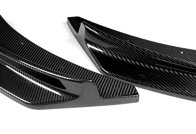 2014-2020 BMW F32 F33 F36 4-Series M-Sport Real Carbon Fiber 3-Piece Front Bumper Body Spoiler Splitter Lip Kit - Image 2