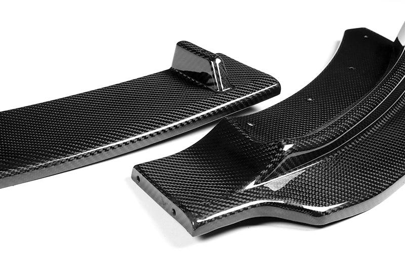 2014-2020 BMW F32 F33 F36 4-Series M-Sport Real Carbon Fiber 3-Piece Front Bumper Body Spoiler Splitter Lip Kit - Image 3