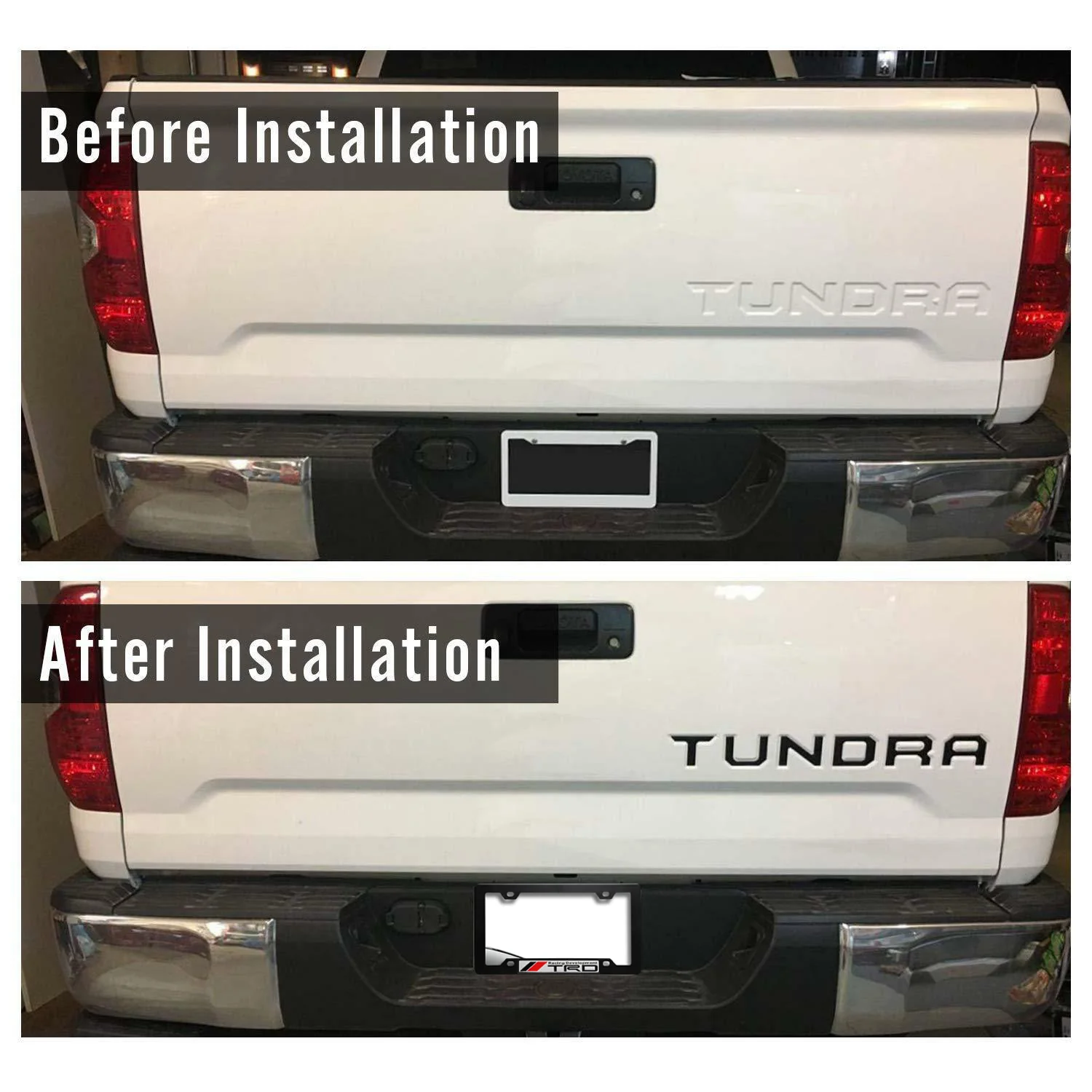 2014-2019 Tundra TRD Set ABS Tailgate Insert Letter Emblems with 2pcs License Plate Frame for JDM Toyota - Image 4