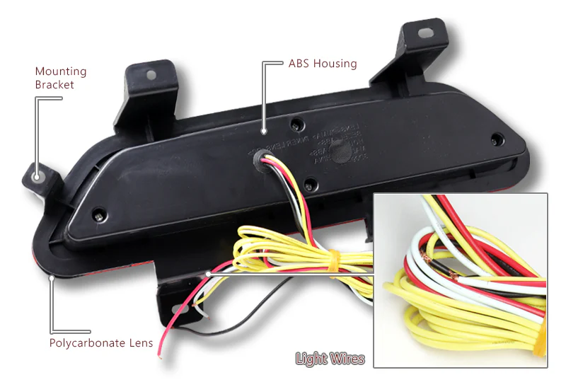 2015-2018 Ford Mustang LED Third Brake & Reverse Light - Chrome Housing Clear Lens - Image 3