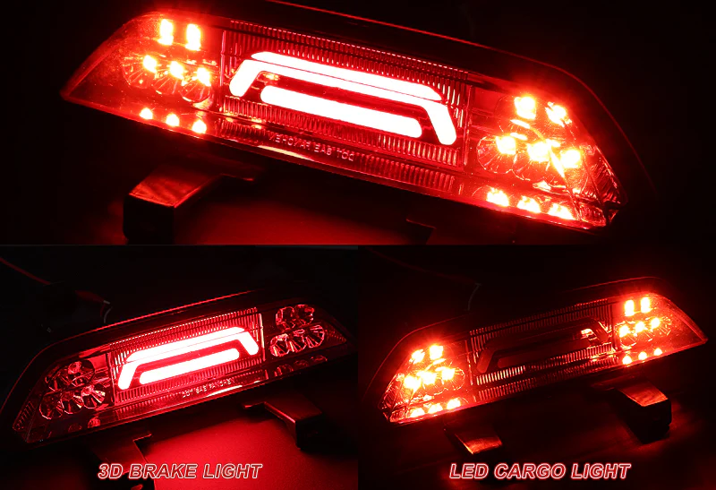2015-2018 Ford Mustang LED Third Brake & Reverse Light - Chrome Housing Red Lens - Image 4