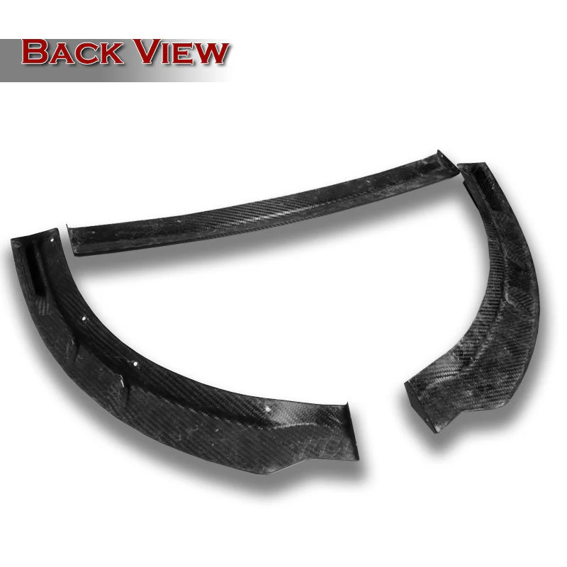 2015-2023 Dodge Charger Real Carbon Fiber 3-Piece Front Bumper Body Spoiler Splitter Lip Kit with Metal Emblem Set - Image 2