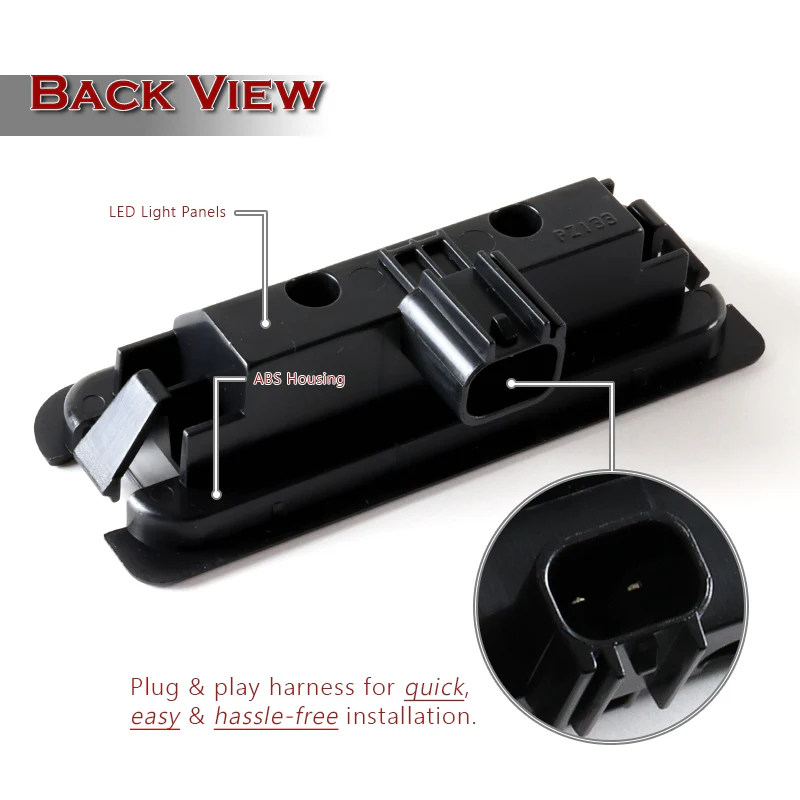 2015-2021 Ford Mustang Xenon White 18-SMD LED 6000K License Plate Lights (2pcs) - Image 3