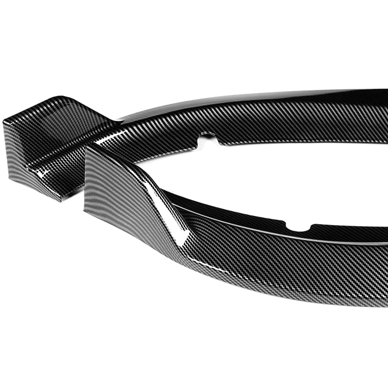2015-2023 Dodge Charger SXT Carbon Look 3-Piece Front Bumper Body Spoiler Splitter Lip Kit with Badge Scratch Guard Set - Image 2