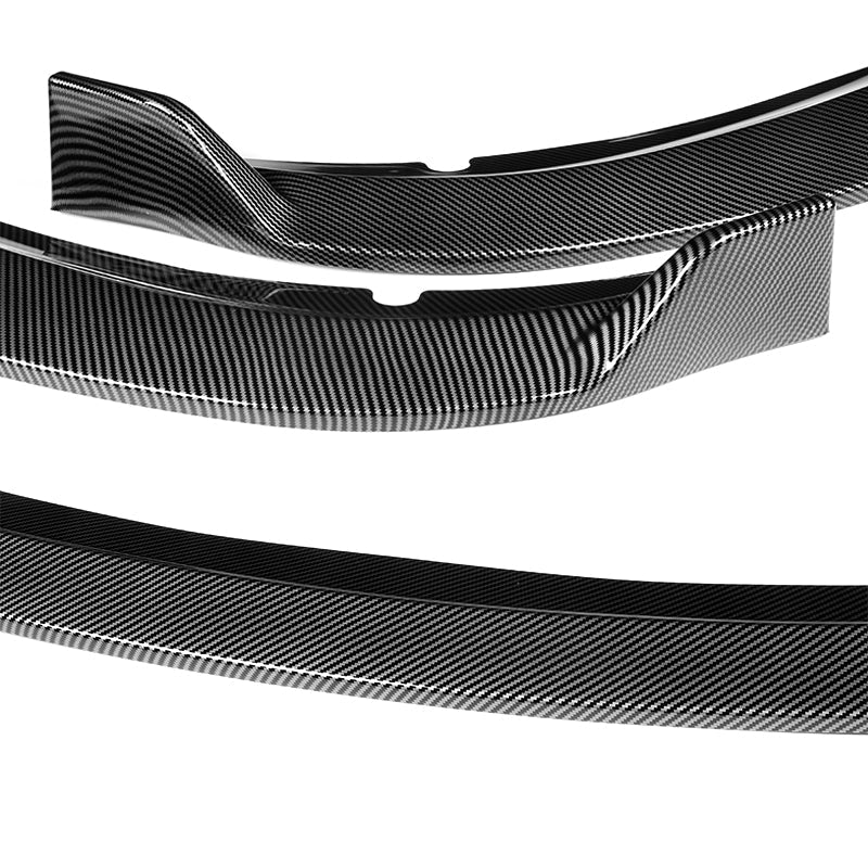 2015-2023 Dodge Charger SXT Carbon Look 3-Piece Front Bumper Body Spoiler Splitter Lip Kit with Badge Scratch Guard Set - Image 4