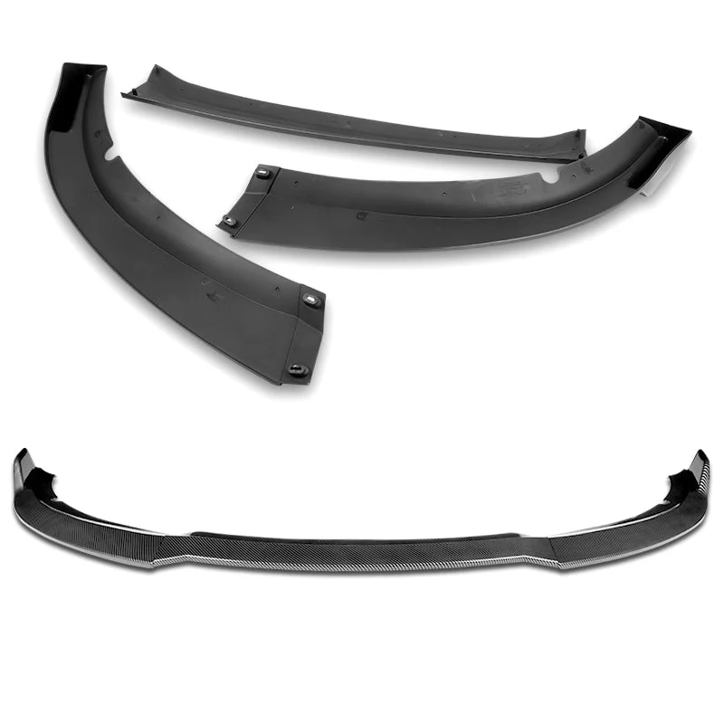 2015-2023 Dodge Charger SXT Carbon Look 3-Piece Front Bumper Body Spoiler Splitter Lip Kit with Badge Scratch Guard Set - Image 5