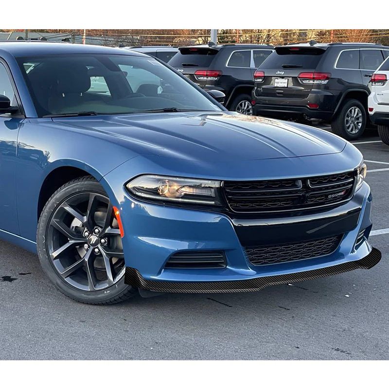 2015-2023 Dodge Charger SXT Carbon Look 3-Piece Front Bumper Body Spoiler Splitter Lip Kit - Image 7