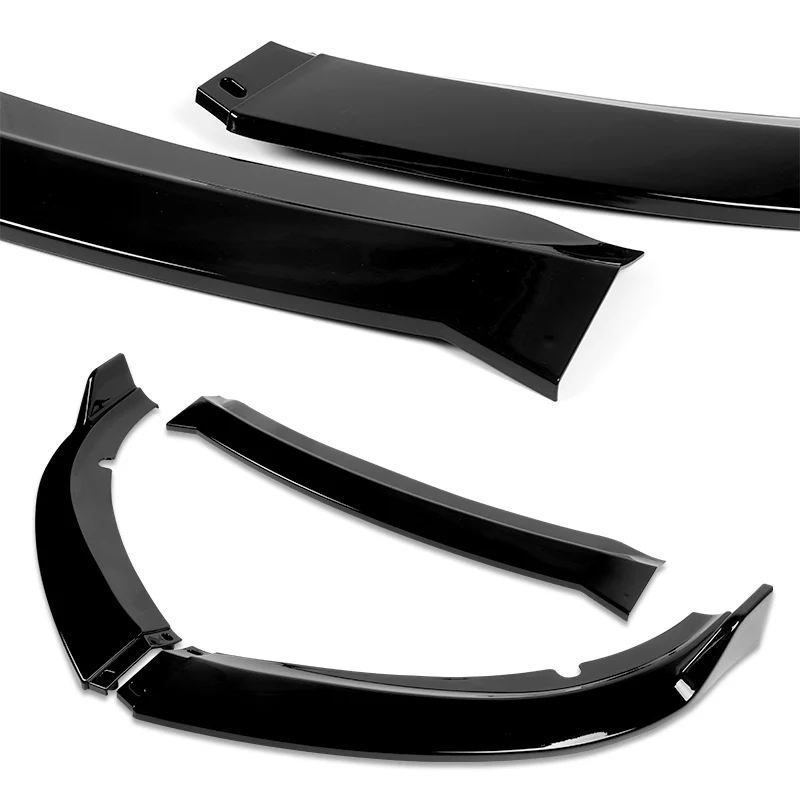 2015-2023 Dodge Charger SXT Painted Black 3-Piece Front Bumper Body Spoiler Splitter Lip Kit - Image 4