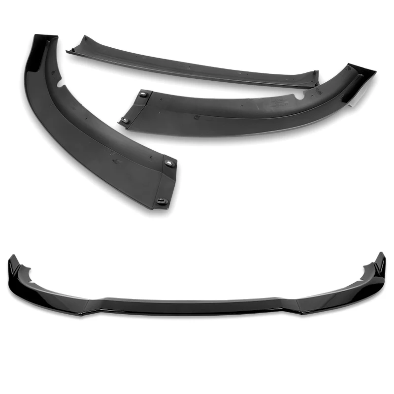 2015-2023 Dodge Charger SXT Painted Black 3-Piece Front Bumper Body Spoiler Splitter Lip Kit with Badge Scratch Guard Set - Image 4