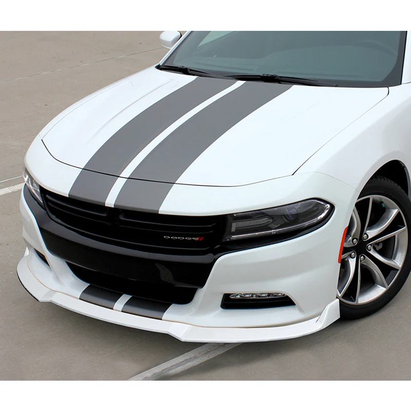 2015-2023 Dodge Charger SXT Painted White 3-Piece Front Bumper Body Spoiler Splitter Lip Kit - Image 8