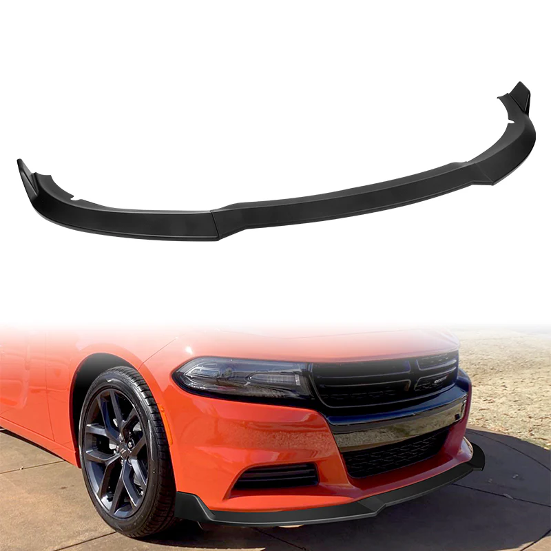 2015-2023 Dodge Charger SXT Unpainted Matte Black 3-Piece Front Bumper Body Spoiler Splitter Lip Kit - Image 7
