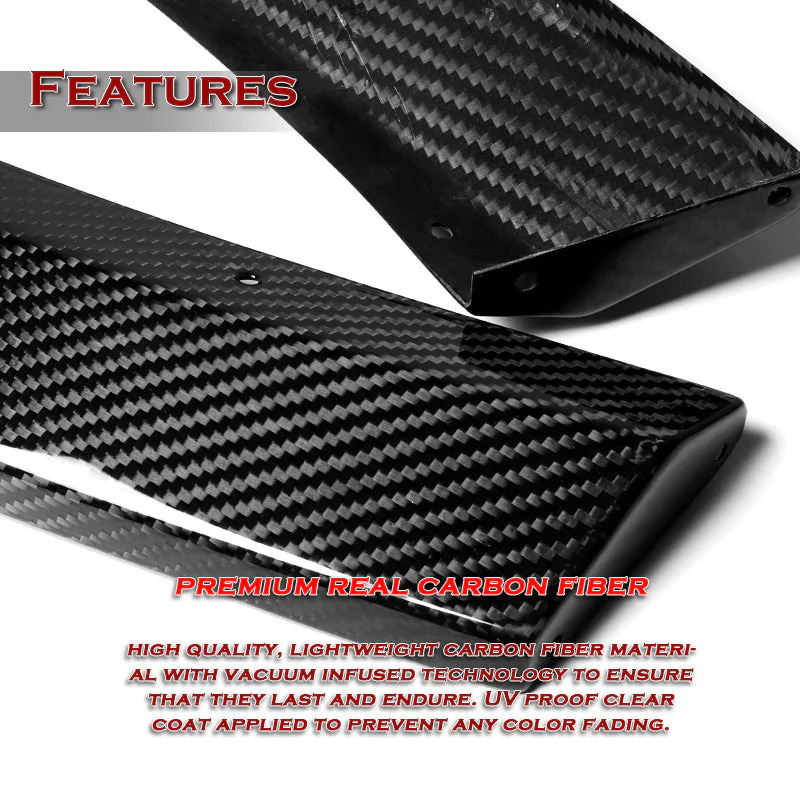 2016-2018 Nissan Maxima GT-Style Real Carbon Fiber 3-Piece Front Bumper Body Spoiler Splitter Lip Kit with Emblems - Image 2