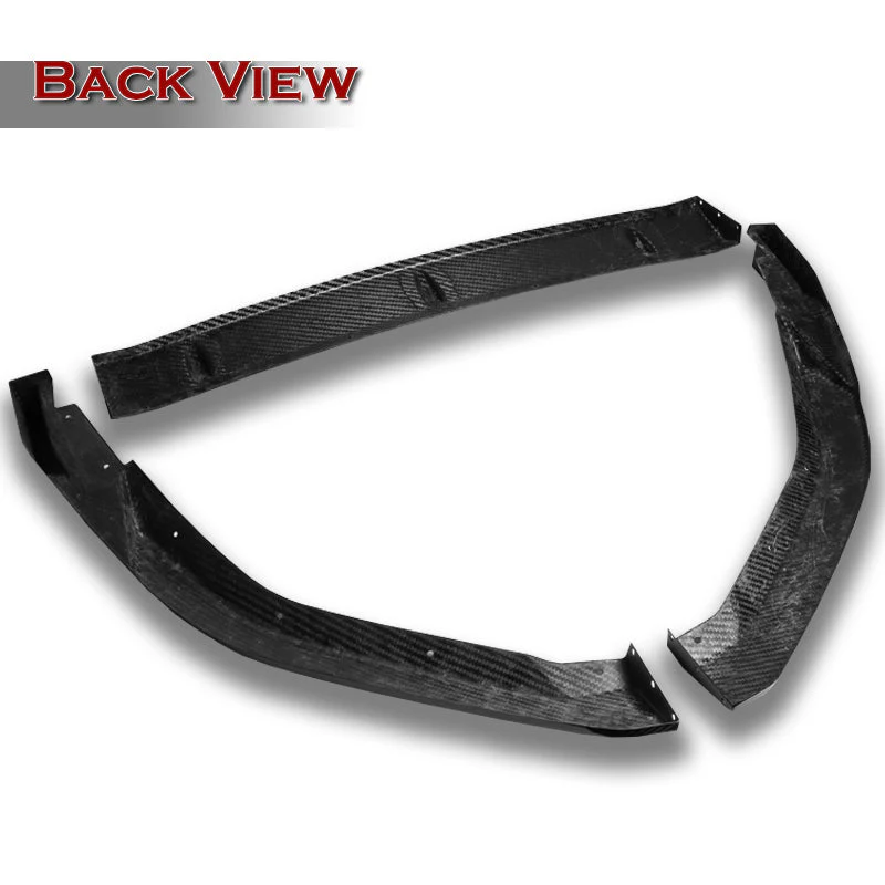 2016-2018 Nissan Maxima GT-Style Real Carbon Fiber 3-Piece Front Bumper Body Spoiler Splitter Lip Kit with Emblems - Image 3