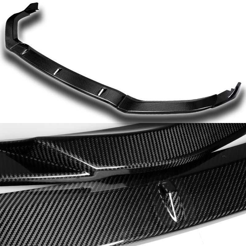 2016-2018 Nissan Maxima GT-Style Real Carbon Fiber 3-Piece Front Bumper Body Spoiler Splitter Lip Kit with Emblems - Image 7