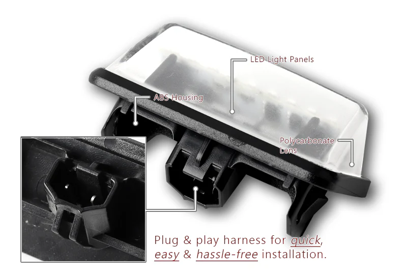 2016-2018 Toyota Prius / Prime 6000K White LED License Plate Lights (2pcs) - Image 4