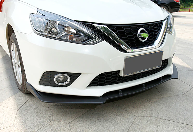 2016-2019 Nissan Sentra Unpainted Matte Black 3-Piece Front Bumper Body Spoiler Splitter Lip Kit - Image 5