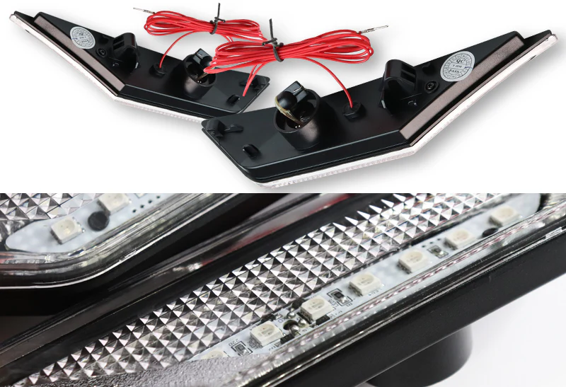 2016-2021 Honda Civic 10th Gen LED Front Bumper Side Marker Turn Signal Lights - Clear Lens - Image 2