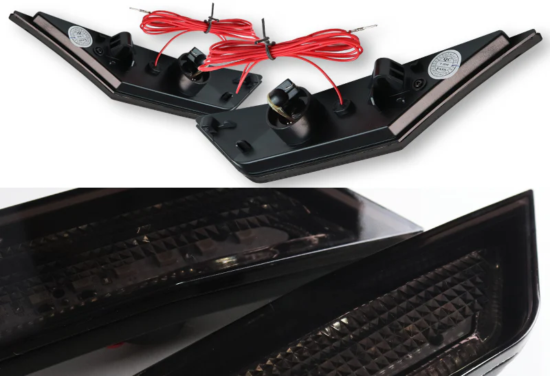 2016-2021 Honda Civic 10th Gen LED Front Bumper Side Marker Turn Signal Lights - Smoked Lens - Image 2