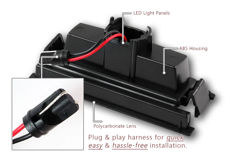 2016-2021 Mazda MX-5 Miata White 18-SMD 6000K LED License Plate Lights (2pcs) - Image 2