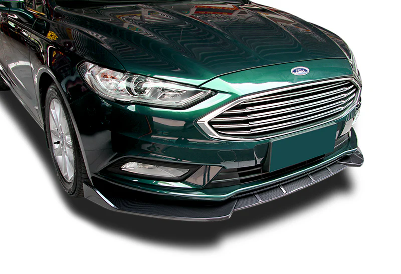 2017-2018 Ford Fusion/Mondeo Carbon Style 3-Piece Front Bumper Body Spoiler Splitter Lip Kit with Side Mirror Puddle Lights - Image 8
