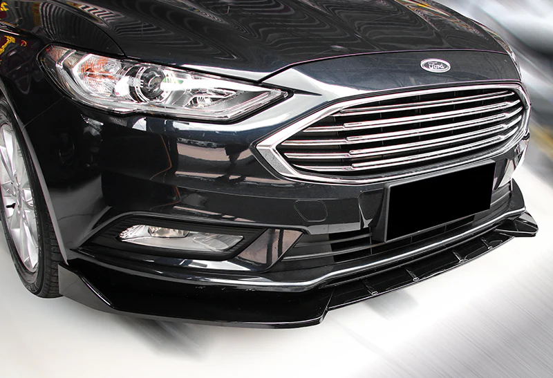 2017-2018 Ford Fusion/Mondeo Painted Black 3-Piece Front Bumper Body Spoiler Splitter Lip Kit - Image 5