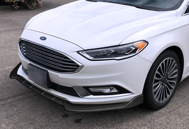 2017-2018 Ford Fusion/Mondeo Unpainted Black 3-Piece Front Bumper Body Spoiler Splitter Lip Kit Keychain Set - Image 7