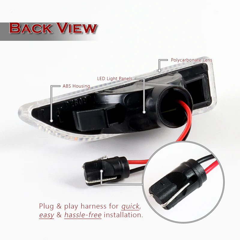 2017-2020 Mini Cooper Countryman Amber LED Turn Signal Front Side Marker Lights -Clear Lens - Image 3
