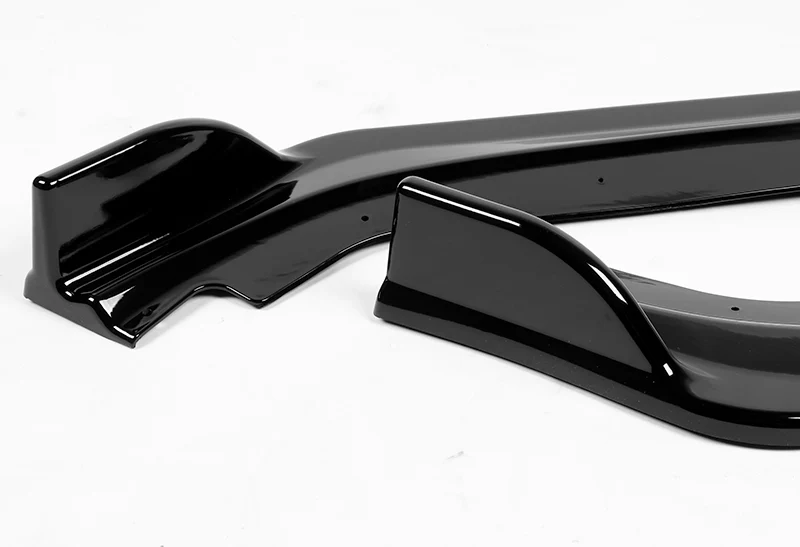 2017-2022 Infiniti Q60 Coupe Painted Black V-Style 3-Piece Front Bumper Body Spoiler Splitter Lip Kit - Image 2