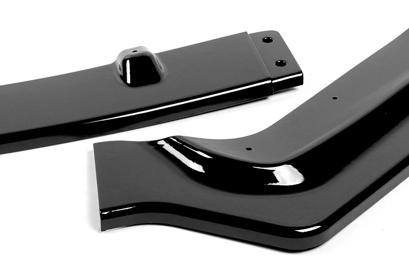 2017-2022 Infiniti Q60 Coupe Painted Black V-Style 3-Piece Front Bumper Body Spoiler Splitter Lip Kit - Image 4