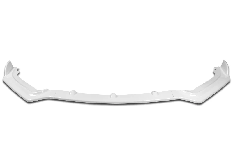 2017-2022 Infiniti Q60 Coupe Painted White V-Style 3-Piece Front Bumper Body Spoiler Splitter Lip Kit with Metal Badge Emblems Set - Image 3