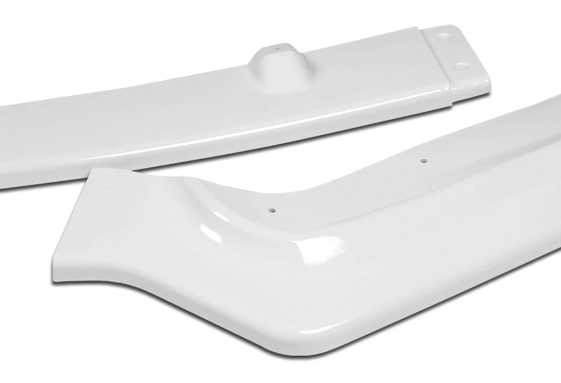 2017-2022 Infiniti Q60 Coupe Painted White V-Style 3-Piece Front Bumper Body Spoiler Splitter Lip Kit with Metal Badge Emblems Set - Image 8