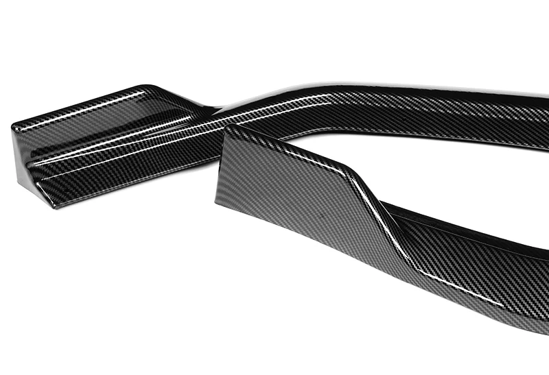 2018-2020 Ford Mustang Carbon Look GT Style 3-Piece Front Bumper Body Spoiler Splitter Lip Kit - Image 2