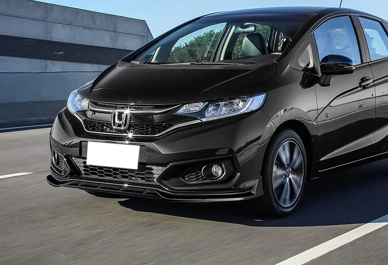 2018-2021 Honda Fit JDM Painted Black 3-Piece Front Bumper Body Spoiler Splitter Lip Kit - Image 5