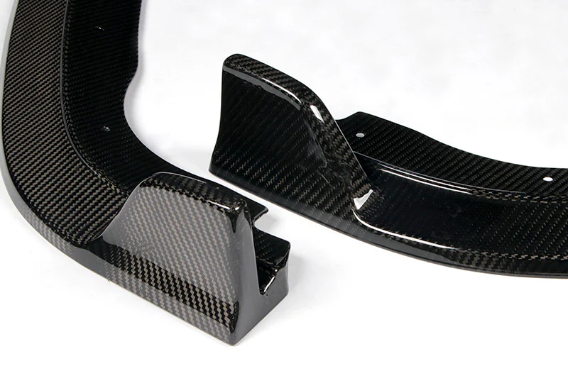 2018-2021 Honda Fit Real Carbon Fiber 3-Piece Front Bumper Body Spoiler Splitter Lip Kit with Keychain Set - Image 2