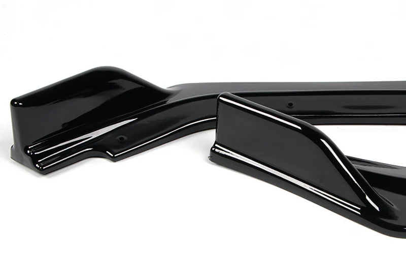 2018-2021 Infiniti Q50 Premium Painted Black 3-Piece Front Bumper Body Spoiler Splitter Lip Kit with Screw Bolt Cap Set - Image 2
