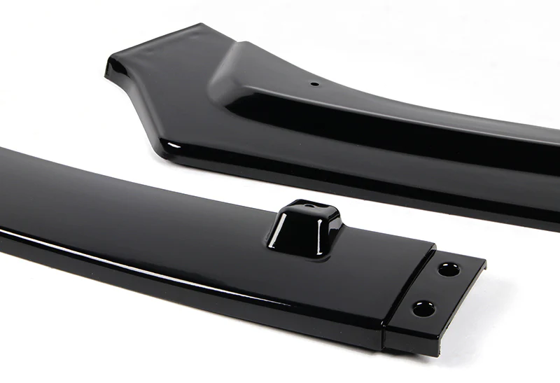 2018-2021 Infiniti Q50 Premium Painted Black 3-Piece Front Bumper Body Spoiler Splitter Lip Kit with Screw Bolt Cap Set - Image 4