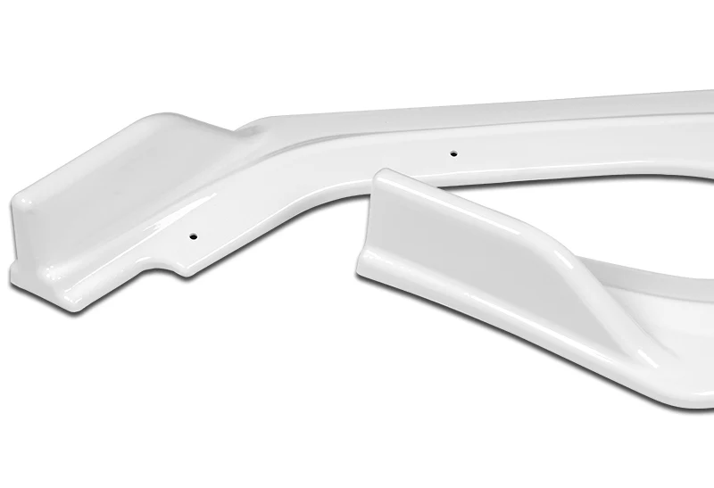 2018-2021 Infiniti Q50 Premium Painted White 3-Piece Front Bumper Body Spoiler Splitter Lip Kit with Screw Bolt Cap Set - Image 2