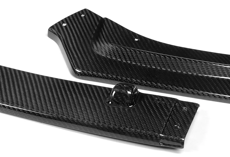 2018-2021 Infiniti Q50 Premium Real Carbon Fiber 3-Piece Front Bumper Body Spoiler Splitter Lip Kit with Screw Bolt Cap Set - Image 4