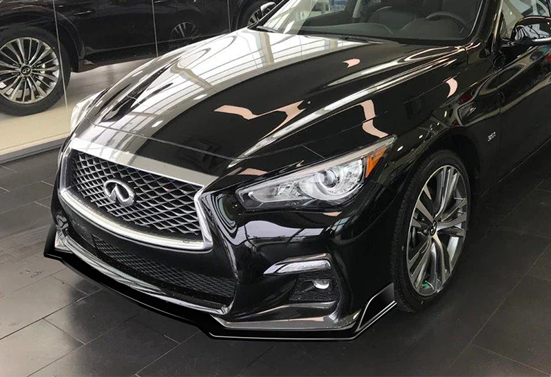 For 2018-2021 Infiniti Q50 Sport Painted Black Front Bumper Body Kit Lip 3PCS - Image 5